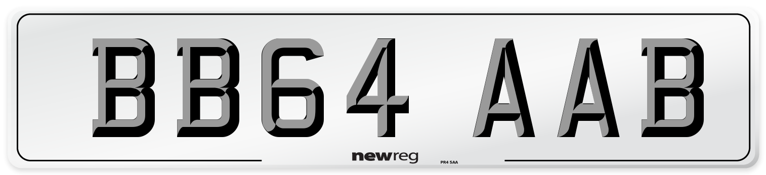 BB64 AAB Number Plate from New Reg